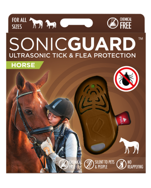 SonicGuard HORSE Ultrasonic tick and flea repeller for horses of all size-Brown