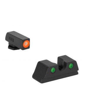 ML40220O HYPER-BRIGHT FOR GLOCK 42, 43, 43X AND 48 PISTOLS FRONT ORANGE RING/ REAR GREEN