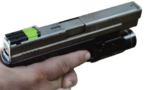 small handgun with ft-bullseye