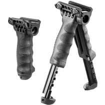 Tactical Vertical Foregrip with Integrated Adjustable Bipod - Gen 2 - T-PodG2QR - Black