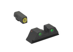 ML40224 HYPER-BRIGHT FOR GLOCK 9/357SIG/40/45GAP PISTOLS FRONT YELLOW RING/REAR GREEN
