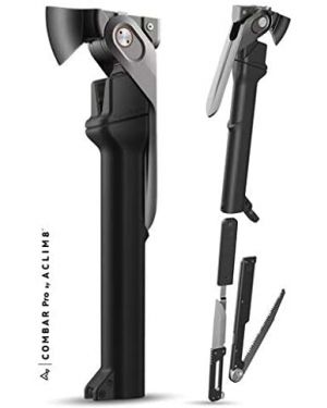 Aclim8 COMBAR Pro Titanium - Rescue and Survival tool, 5 in 1: Hammer, Axe, and Spade Built Into the Body, with an Additional Knife and Saw and a Magazine - Elite Adventurer Tool