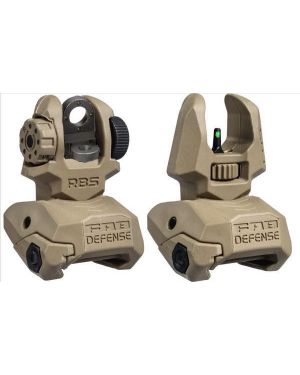 Front and Rear Set of Flip-up Sights with Tritium - 4 Rear Dots - FDE