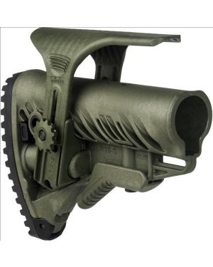 M4/AR-15 Stock with Adjustable Cheek Riser, Battery Storage & Rubber Buttpad - OD Green