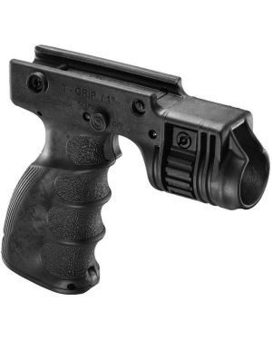 Tactical Foregrip with 1" Weapon Light Adapter and Integrated On/Off Trigger - Black